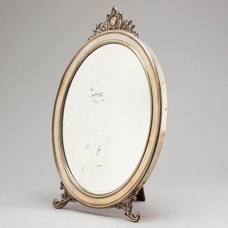 A large Austo-Hungarian silver table mirror, circa 1900.