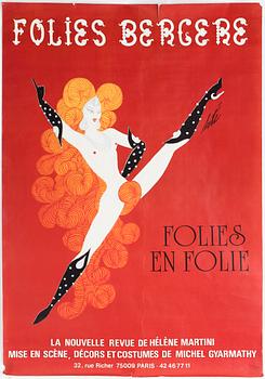ERTÈ, poster, "Folies Bergere", ca 1980.