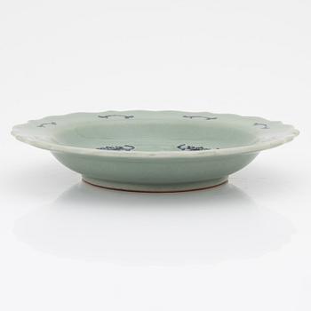 A Chinese celadon dish, 20th century.