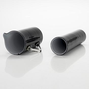 Nanny Still, A set of four 1950's service parts, "Black and White" for Riihimäki Glassworks, Finland.