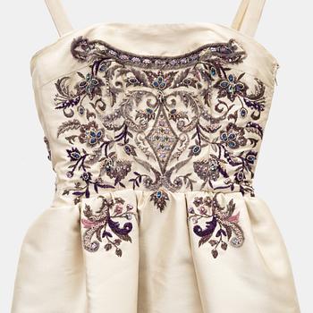 Jeanne Lanvin, A 1950's Antonio del Castillo pearl embroidered dress.