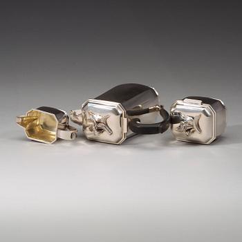 Atelier Borgila, a three pcs sterling coffee set, Stockholm 1939.