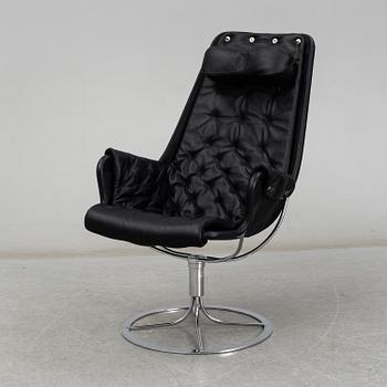 BRUNO MATHSSON, a black leather 'Jetson' easy chair from Dux, 21st Century.