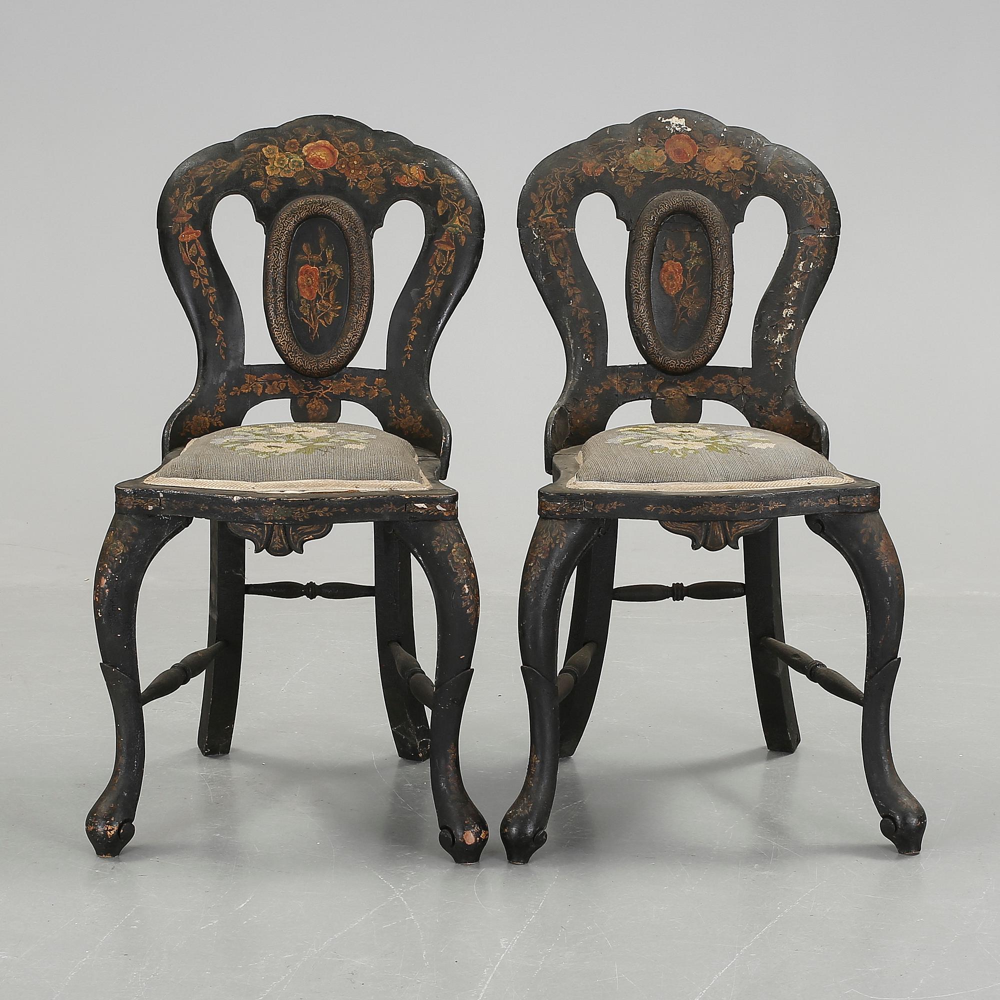 STOLAR. ett par, barockstil, 1800-talets andra hälft.