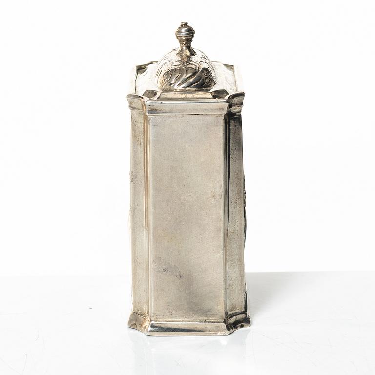 Samuel Hoff den äldre, teburk, silver, Lübeck, omkring 1740.