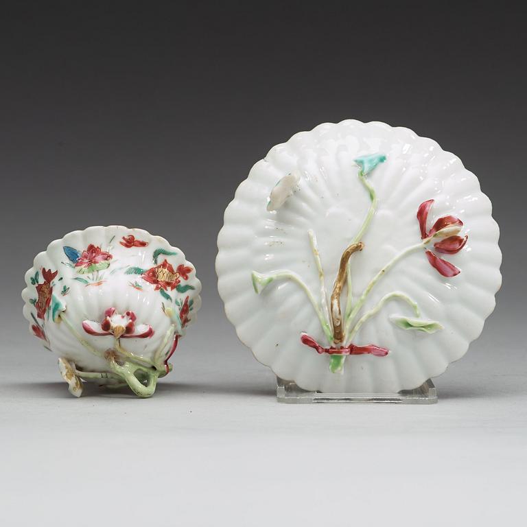 A famille rose cups with stand, Qing dynasty, Yongzheng (1723-35).