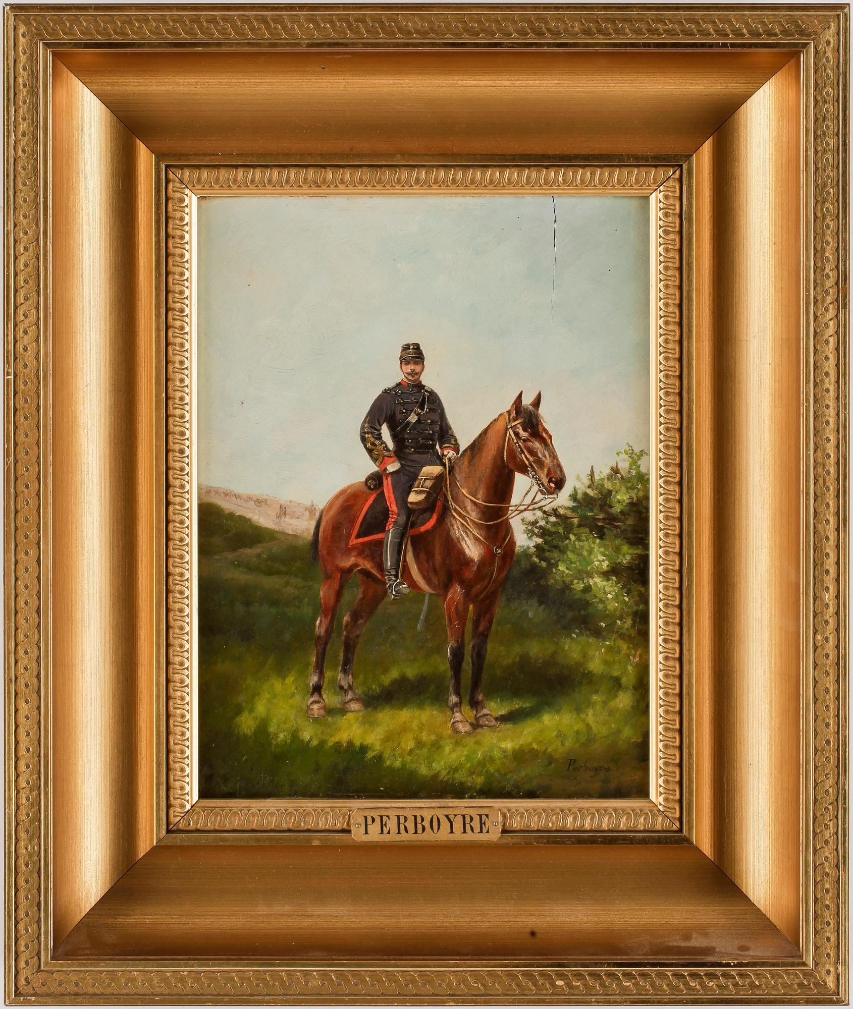 PAUL EMILE LÉON PERBOYRE, olja på pannå, signerad.