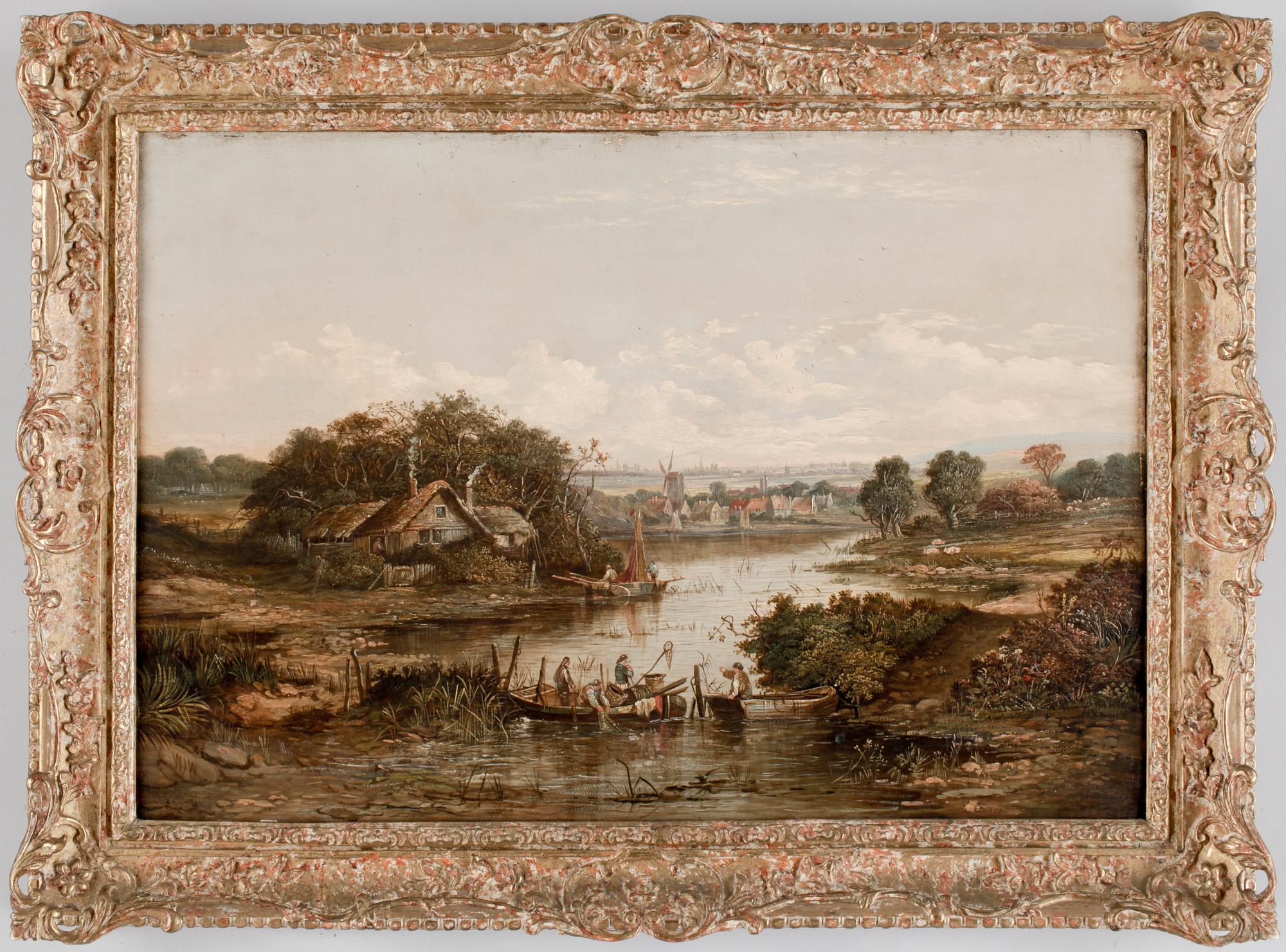 OKÄND KONSTNÄR, olja på duk, 2 st. England, 1800-tal.