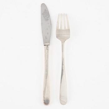 Theresia Hvorslev, cutlery set, 24 pieces, silver, "Tradition", Mema, Lidköping 1970s.
