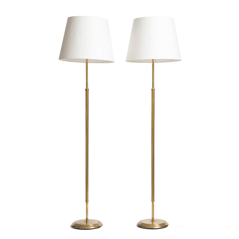 Bertil Brisborg, a pair of floor lamps model "32160", Nordiska Kompaniet, 1940-50s.