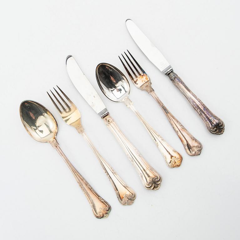 Cutlery set in silver, 89 pieces, Cohr Denmark, mid-20th century.