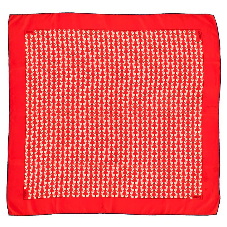 GUCCI, three silk scarves.