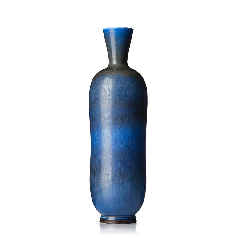 Berndt Friberg, a blue glazed "rabbits fur" stoneware vase, Gustavsberg studio, Sweden 1961.