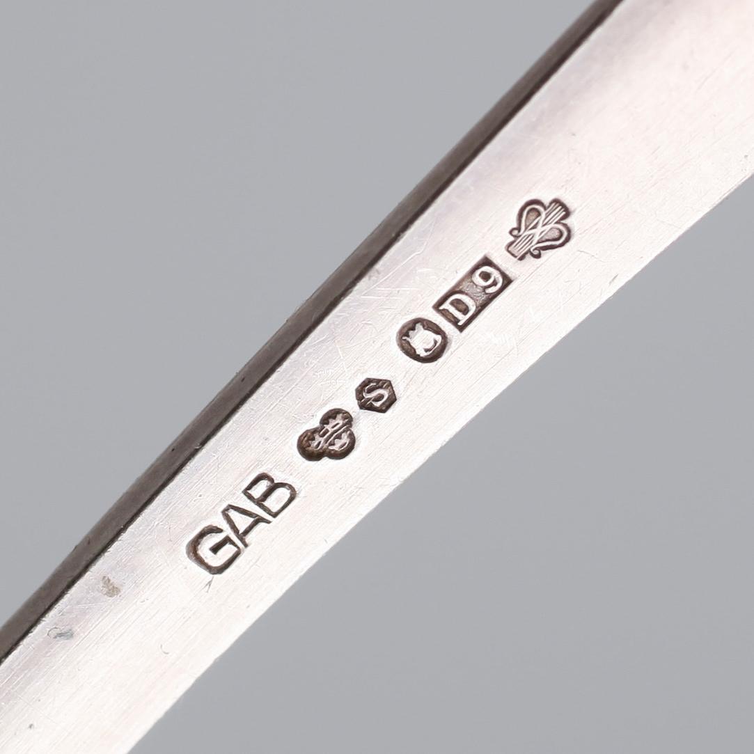 KAFFESKEDAR, 17 st, silver, GAB, Stockholm 1950/60-tal. Vikt ca 245 g.