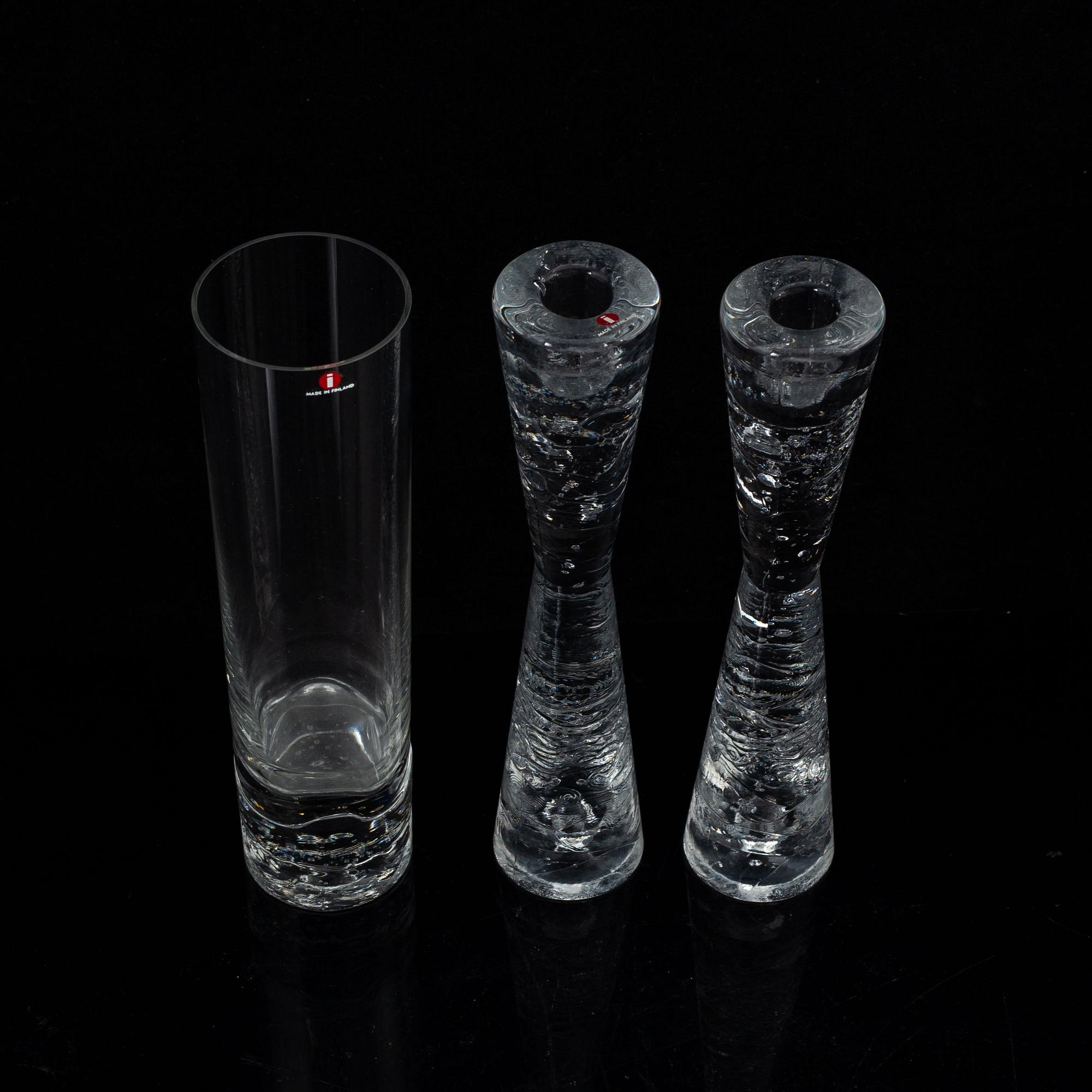Candlestick and a vase "Arkipelago" by Timo Sarpaneva, Iittala.