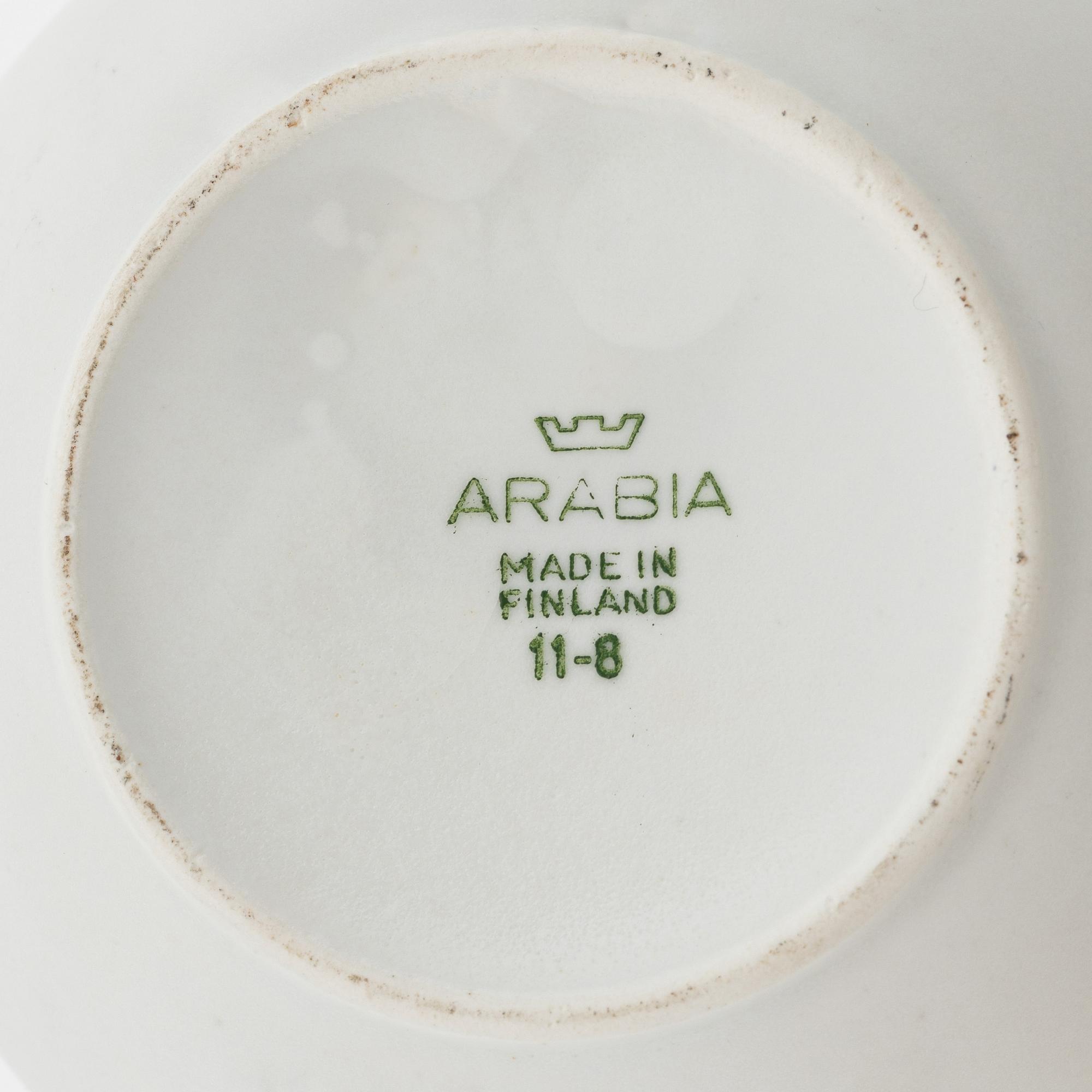 Gunnar Nylund, a stoneware teapot from Rörstrand and two teapots and a vase, Arabia.