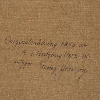 Axel Gustav Hertzberg, "Cheers!", scene from a cellar.