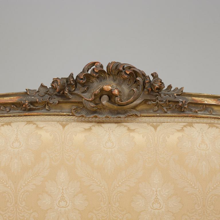 SOFFA, Louis XV-stil, omkring 1800-talets sista kvartal.