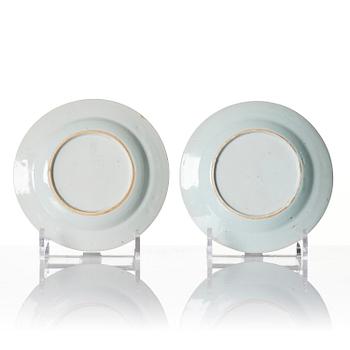 A set of twelve Chinese export porcelain dessert dishes, Qing dynasty, Qianlong and Jiaqing, 18/19th century.