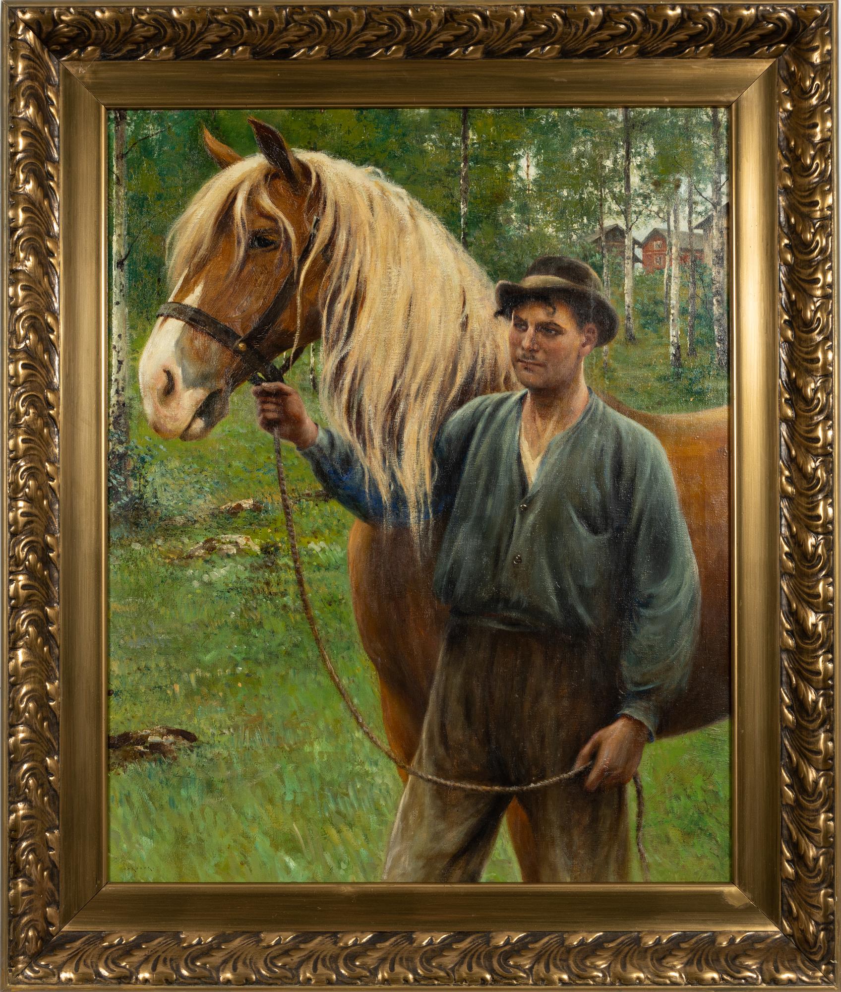 August Hagborg, Man with his horse.