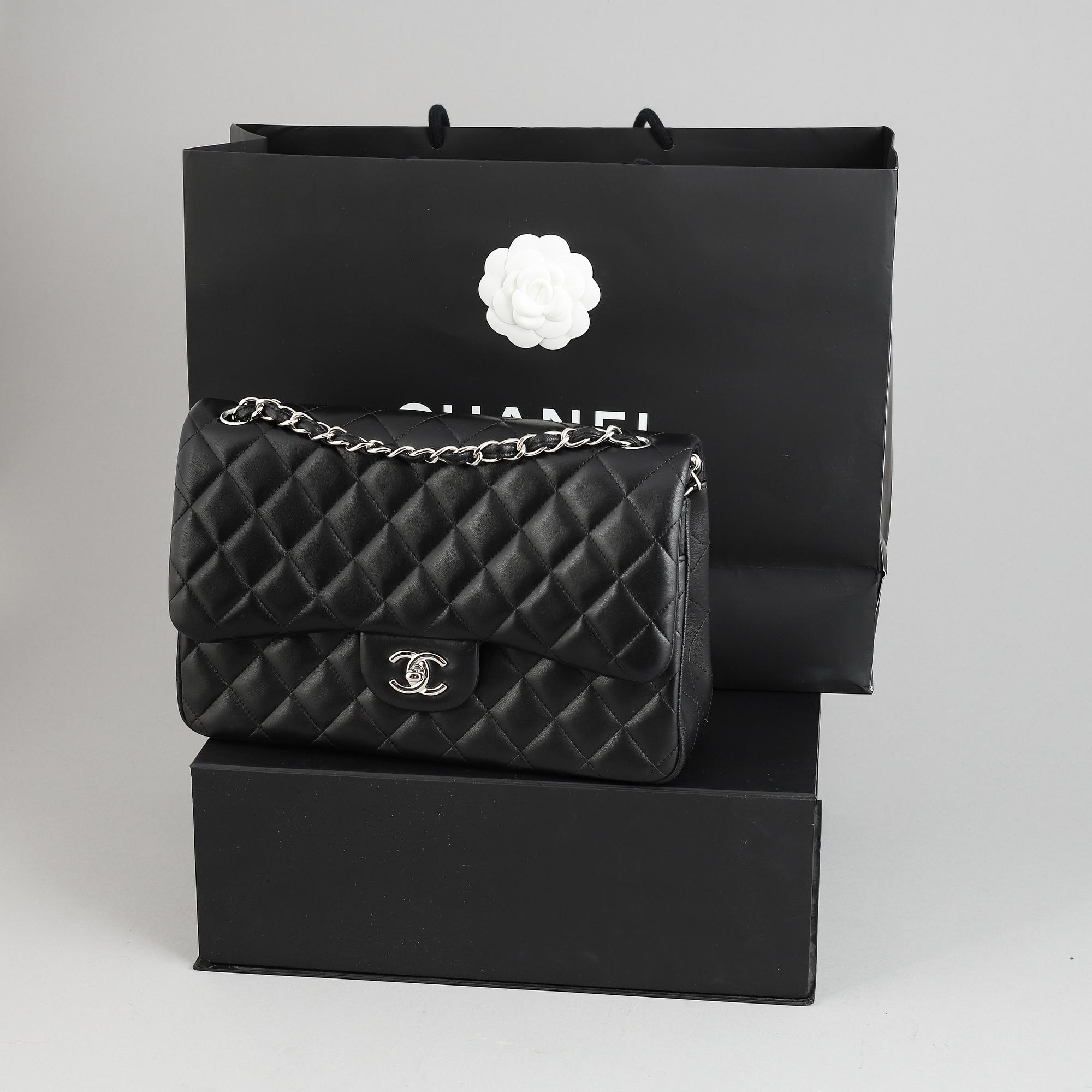 Chanel, a black, quilted leather 'Jumbo Double Flap Bag', 2017.