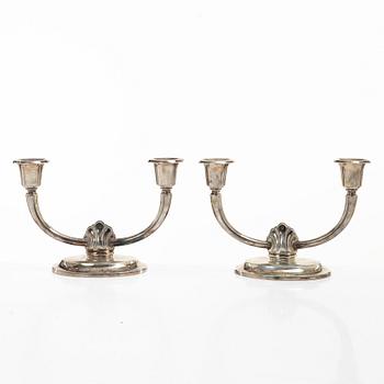 David Andersen, candelabra, a pair, silver, Norway, after 1925.