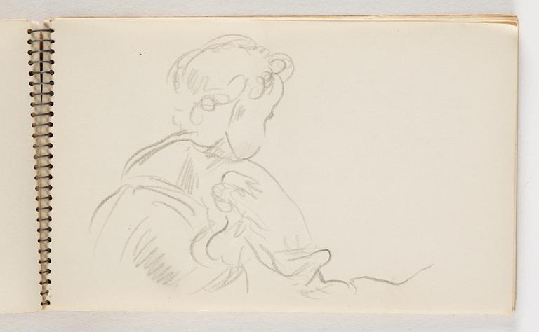 Lotte Laserstein, 10 små skissblock med teckningar.