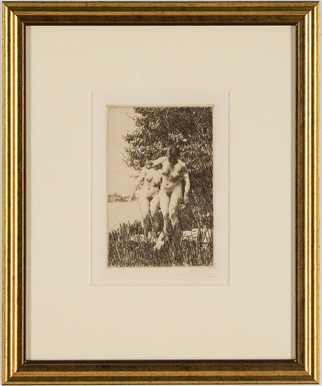 ANDERS ZORN, etsning, signerad med blyerts samt signerad och daterad 1917 i plåten.