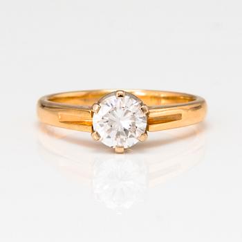 TIMANTTISORMUS, 18K kultaa, timantti n. 0.92 ct, Kultaseppä J. Toivola, Inkoo.