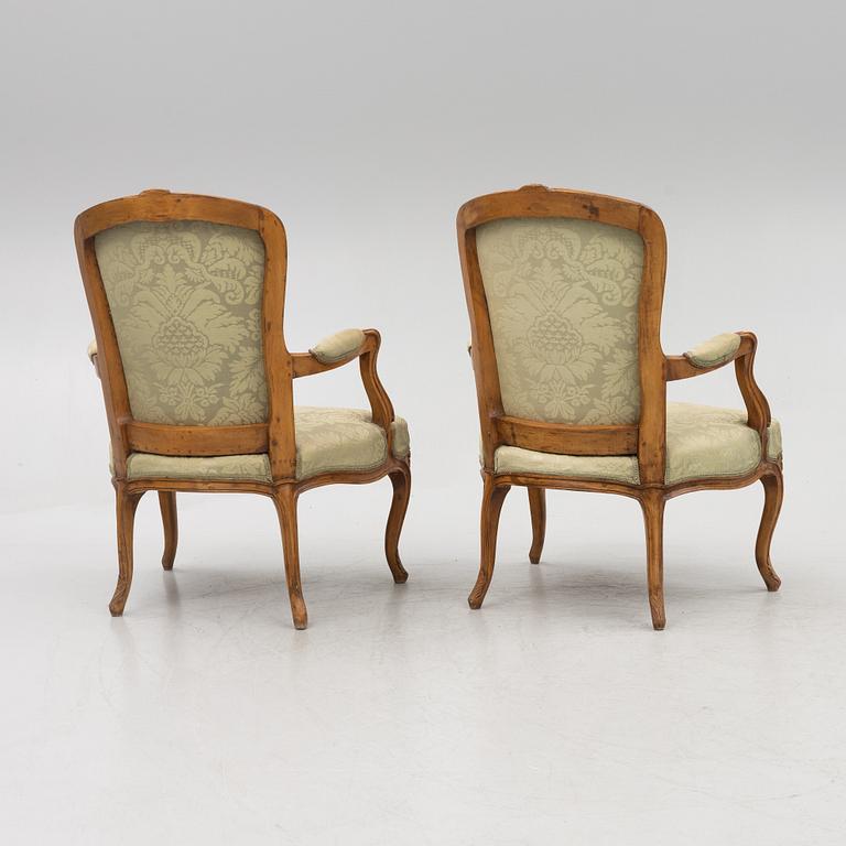A pair of Rococo chairs, second half of the 18th Century.