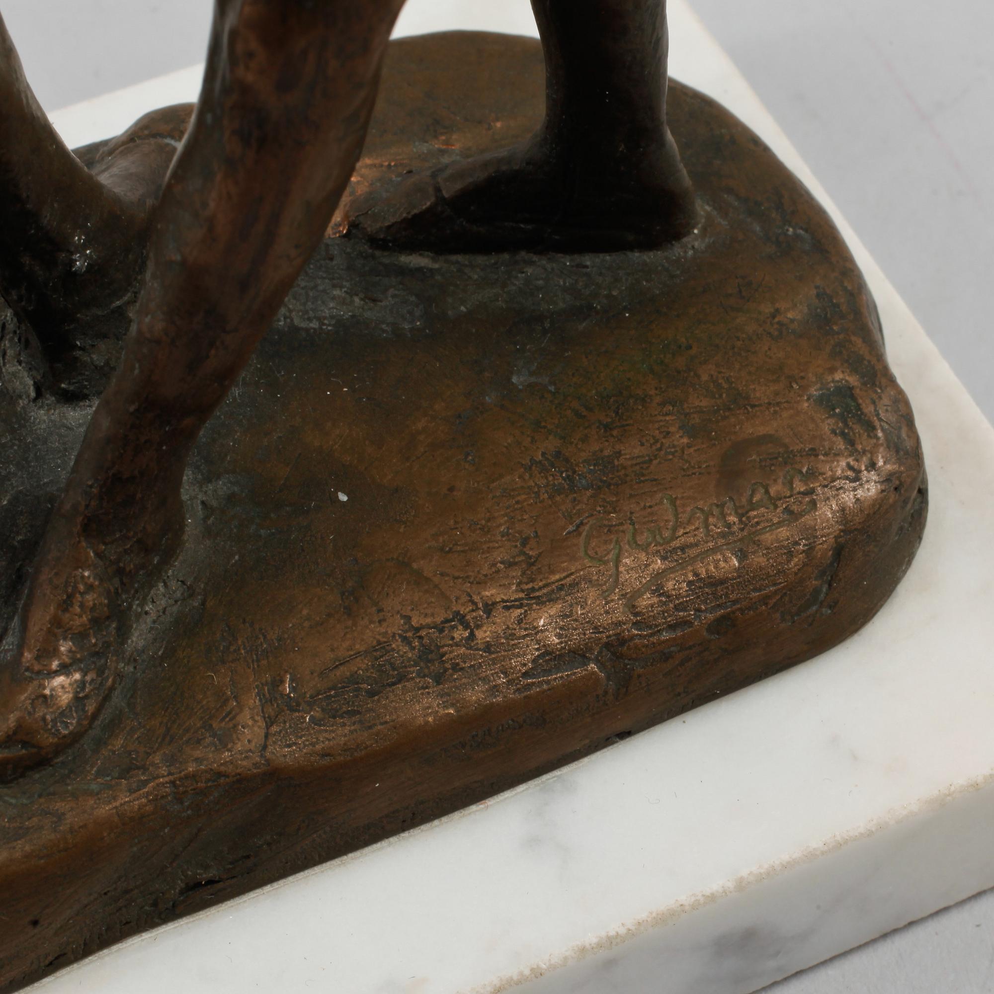 GUDMAR OLOVSON, skulptur, bronspatinerad konstmassa, signerad.