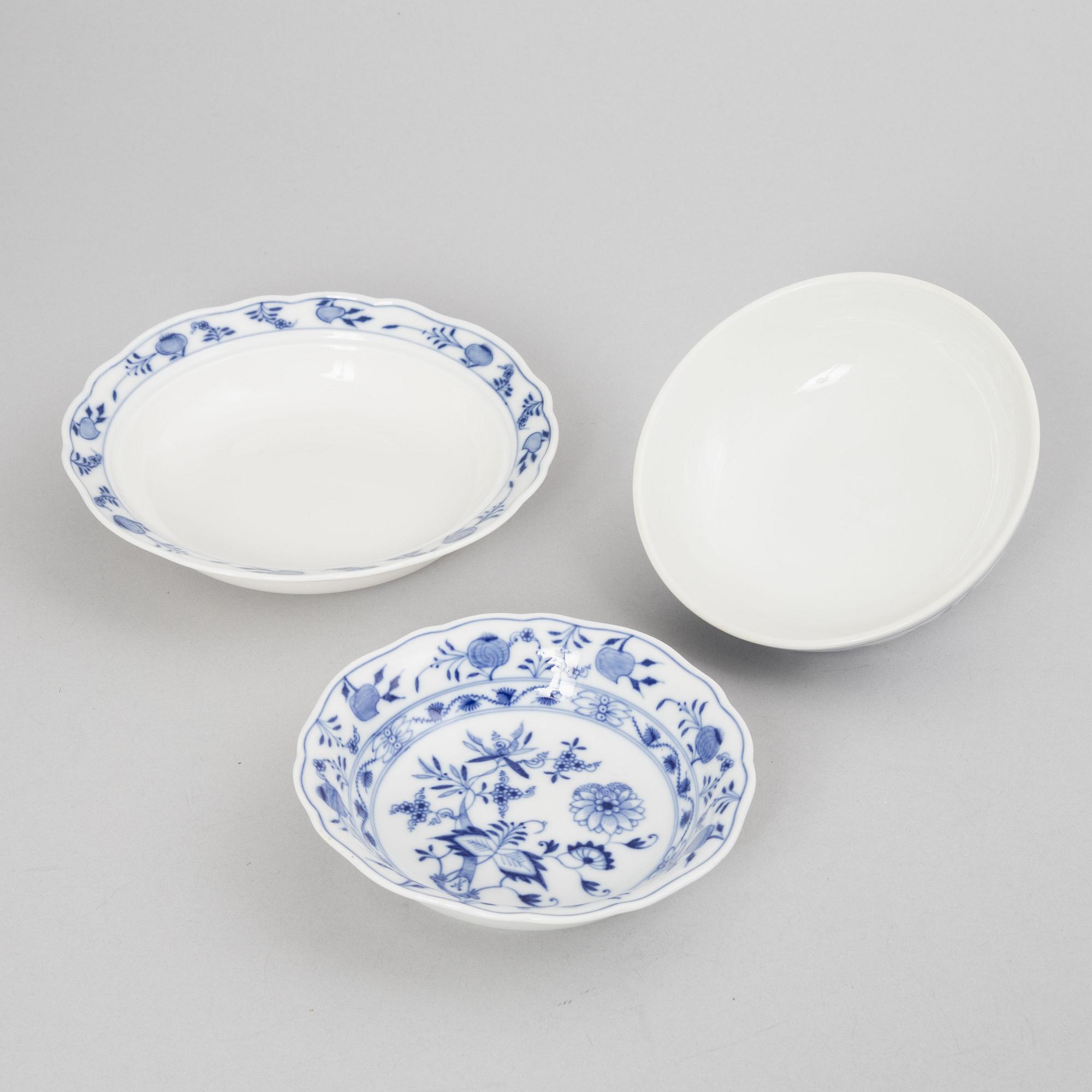 Meissen, 68 pieces of a porcelain dinner service, "Blue Onion", Germany, early 20th century.