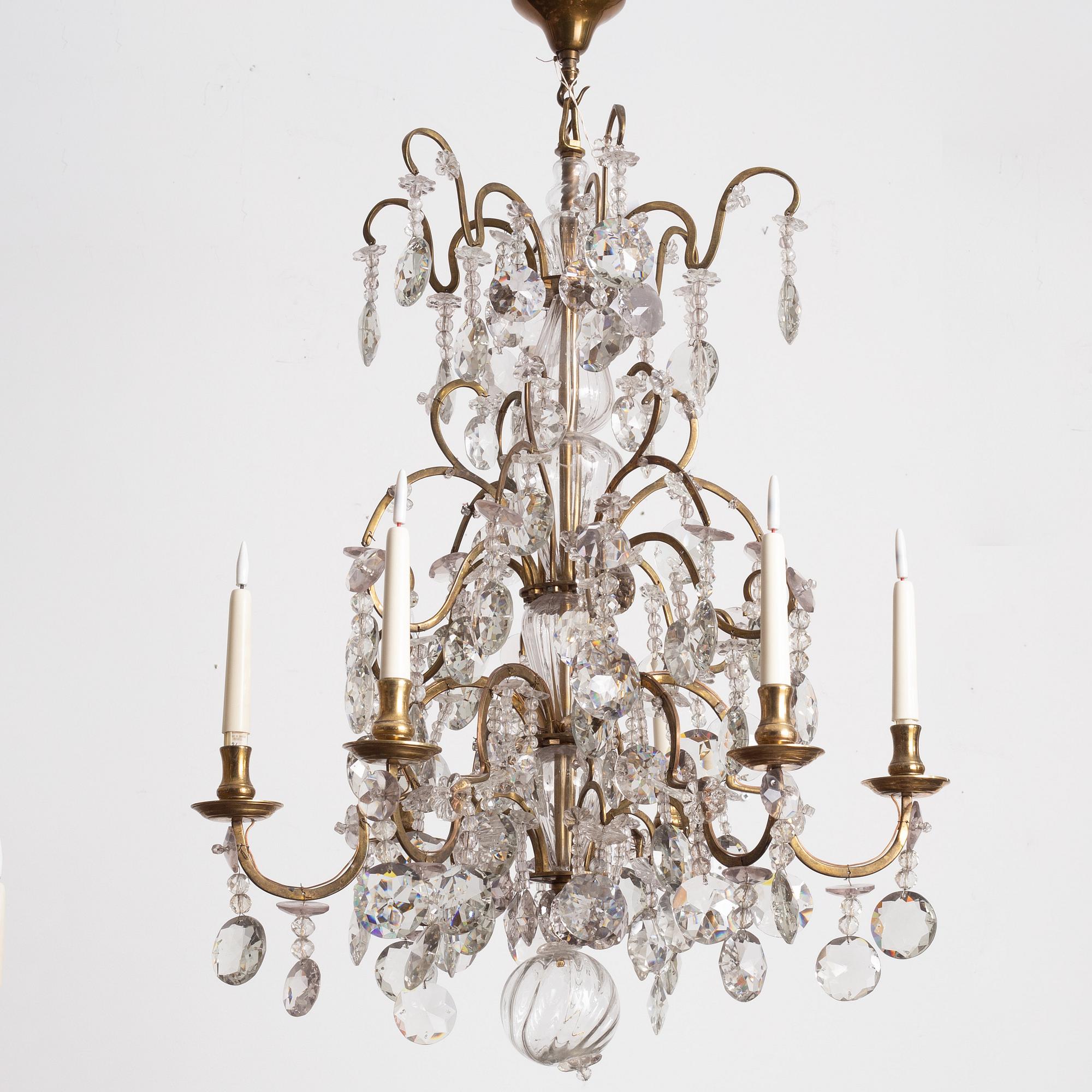 Chandelier, Rococo style, 20th century.