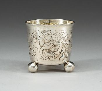 A Swedish parcel-gilt beaker, makers mark of Anders Wilhelm Malthow, Stockholm 1706.