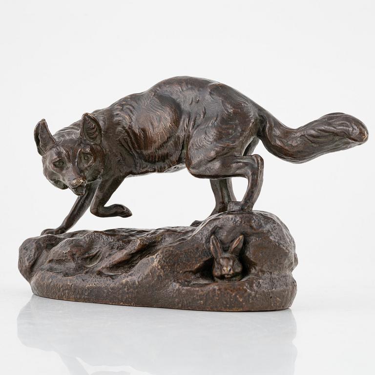 Clovis Masson, efter. Räv strykande runt kanin.