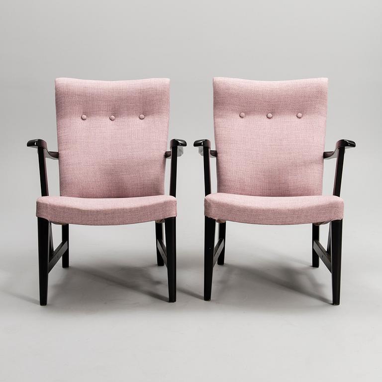 CARL GUSTAF HIORT AF ORNÄS, A PAIR OF ARMCHAIRS. "Prince" Puunveisto Oy-Wood work Ltd, Finland, designed in 1948.