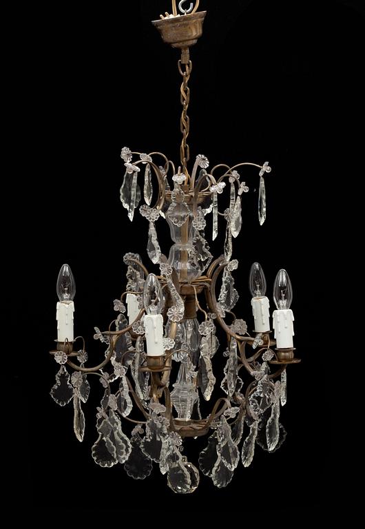 LJUSKRONA samt LAMPETTER, ett par, barockstil, 1900-tal.