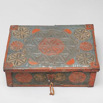 An 18th century Swedish wooden box.