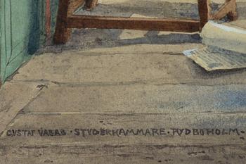 Olle Hjortzberg, akvarell, signerad och daterad 1890.