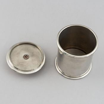 Estrid Ericson, a pewter and brass jar with cover by Svenskt Tenn, Stockholm 1993.