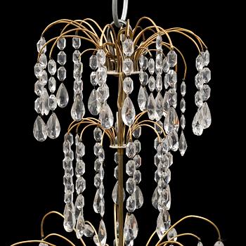 A Gustavian-style eight light chandelier, 20th ct, some parts older.