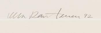 Ulla Rantanen, litografia, signeerattu ja päivätty -92, numeroitu 23/198.