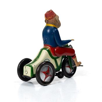 Plåtleksaker, 3 st, från Paya, Rico & Distler, 1900-talets första hälft.