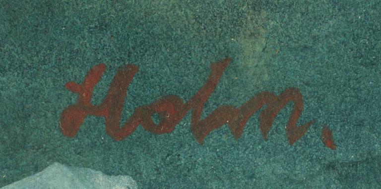 OKÄND KONSTNÄR, akvarell, sign Holm. 1800-tal.