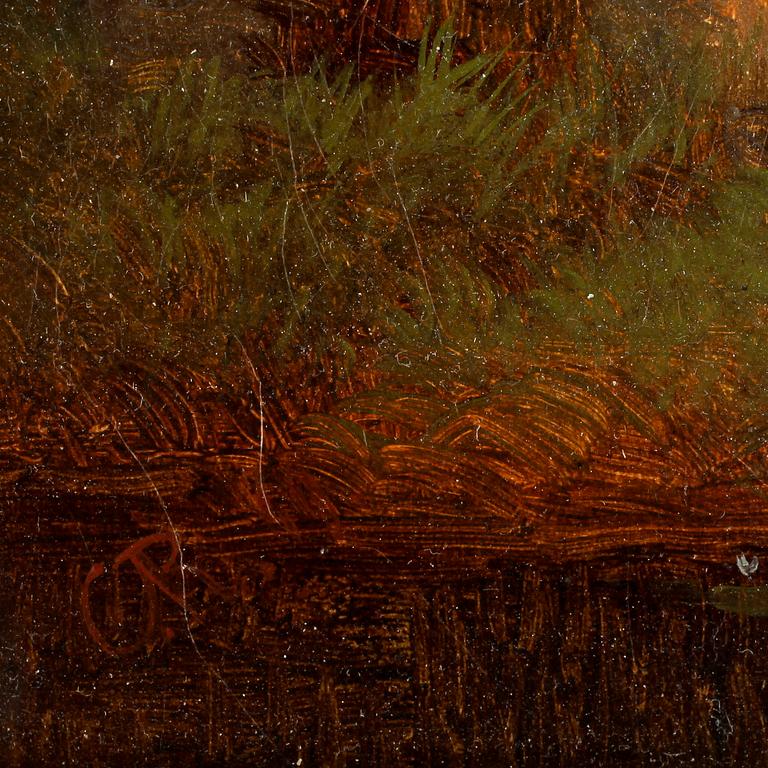 CARL ABRAHAM ROTHSTÉN. Olja på duk. Ett par. Sign C.Rothsten o dat 1869, resp CR.