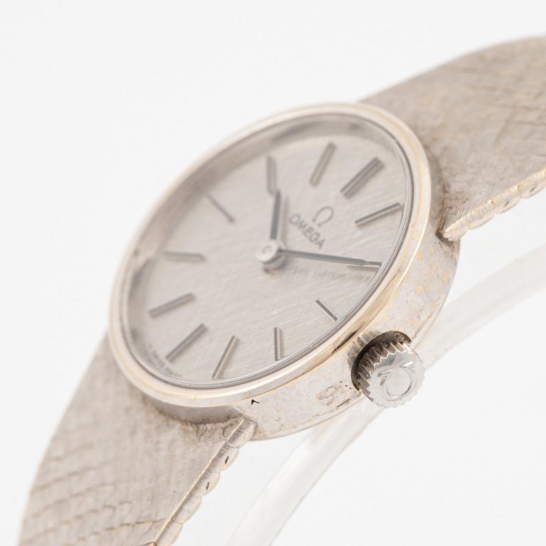Omega, wristwatch, 18K white gold, 20 mm.