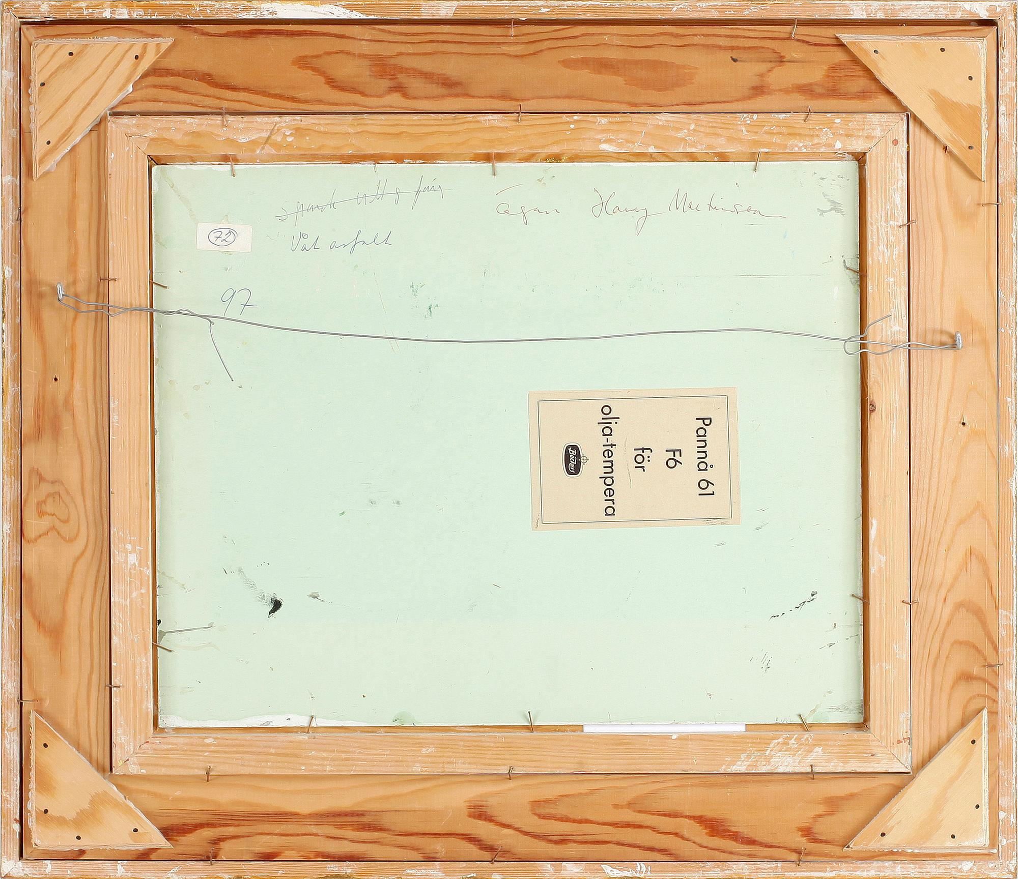 SVEN X:ET ERIXSON, Olja på pannå, sign Sven Erixson.