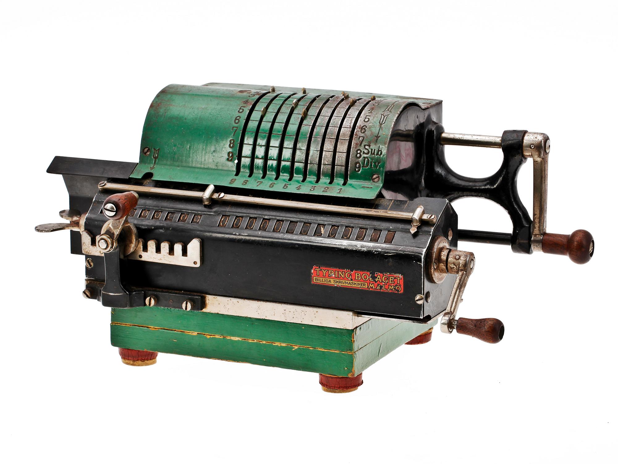 RÄKNEMASKIN, 1900-talets första hälft. Typing Bolaget Malmö.
