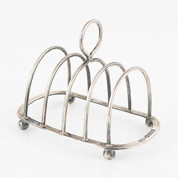 Toastrack, silver, London, 1887.