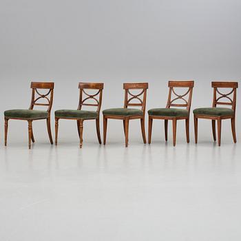 STOLAR 5 st, s k Belllmanstolar, 1800-tal.